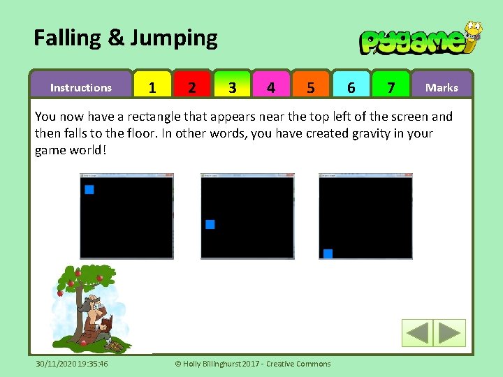 Falling & Jumping Instructions 1 2 3 4 5 6 7 Marks You now