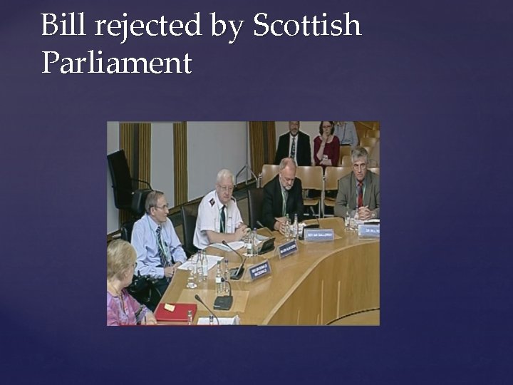 Bill rejected by Scottish Parliament 