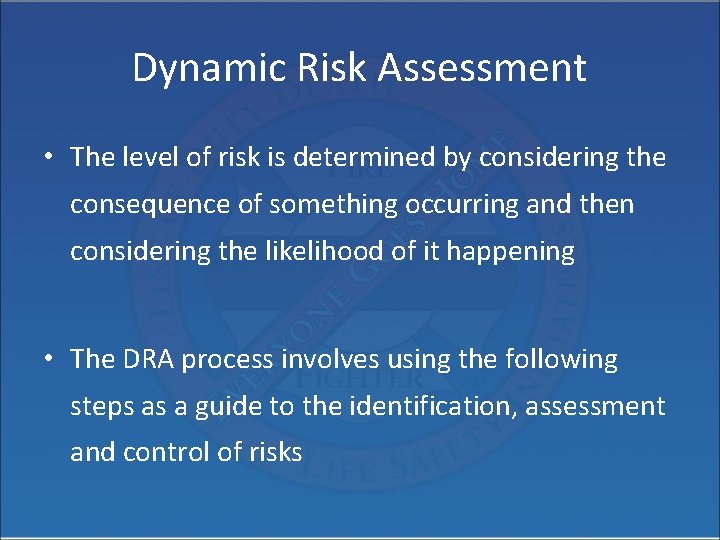 Risk Based Response Command for Safety Everyone Goes