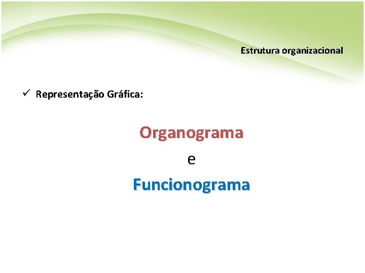 Estrutura organizacional ü Representação Gráfica: Organograma e Funcionograma 