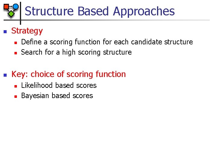 Structure Based Approaches n Strategy n n n Define a scoring function for each