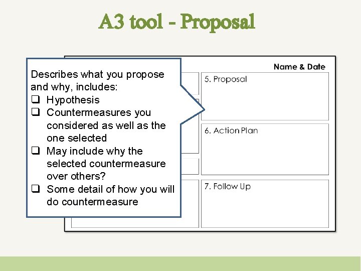 A 3 tool - Proposal Describes what you propose and why, includes: q Hypothesis