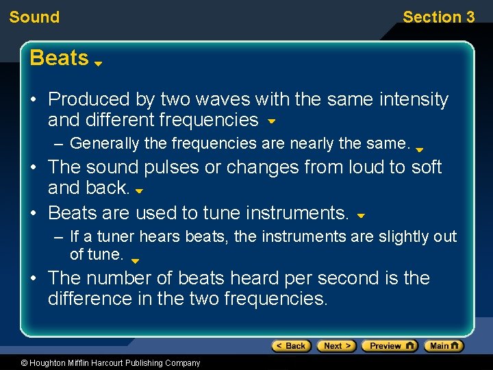 Sound Section 3 Beats • Produced by two waves with the same intensity and
