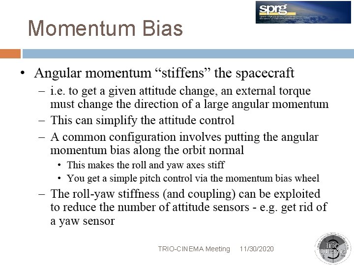 Momentum Bias TRIO-CINEMA Meeting 11/30/2020 