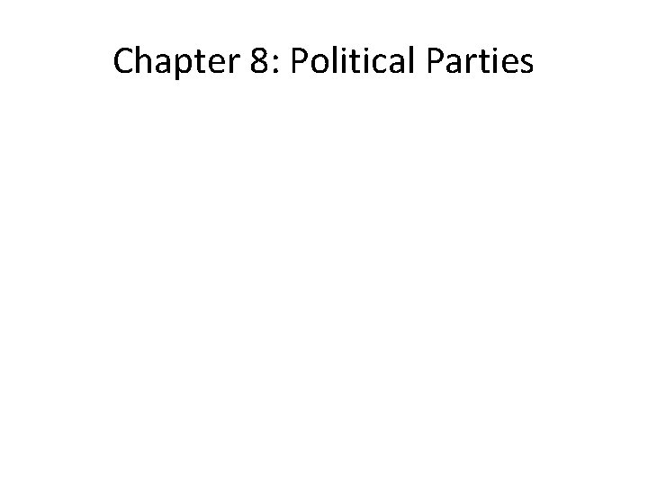 Chapter 8: Political Parties 