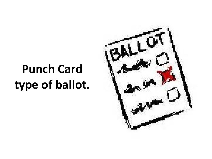 Punch Card type of ballot. 