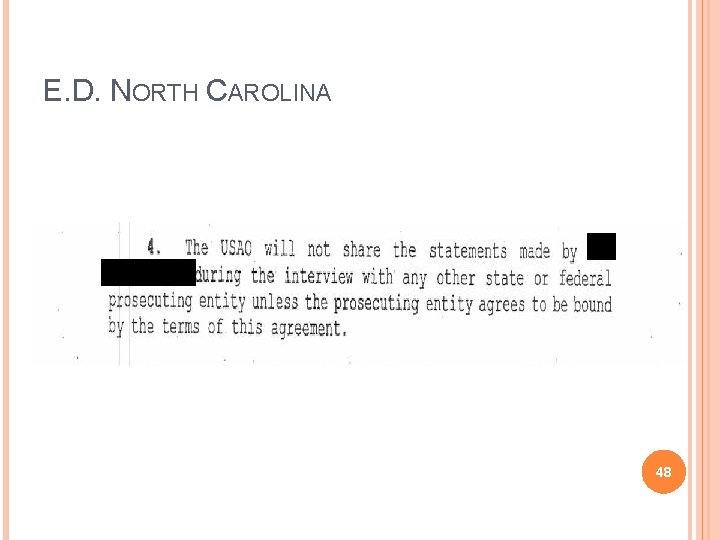 E. D. NORTH CAROLINA 48 