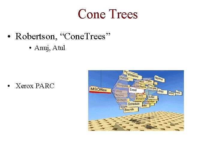 Cone Trees • Robertson, “Cone. Trees” • Anuj, Atul • Xerox PARC 