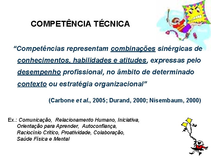 COMPETÊNCIA TÉCNICA “Competências representam combinações sinérgicas de conhecimentos, habilidades e atitudes, expressas pelo desempenho