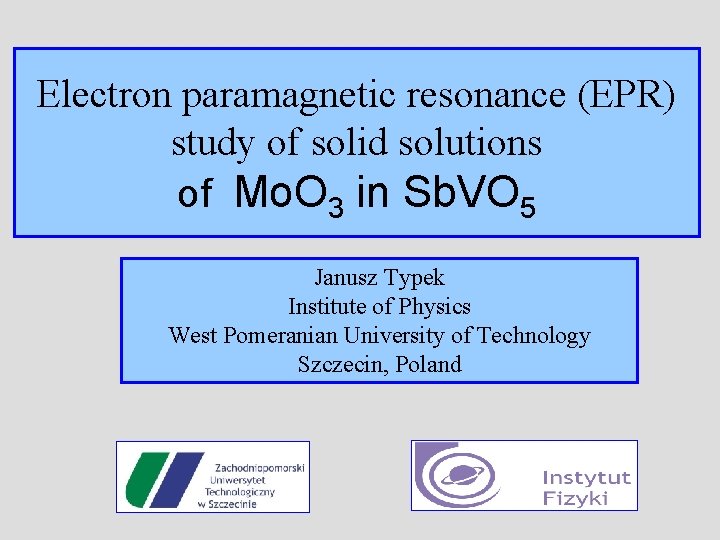 Electron paramagnetic resonance (EPR) study of solid solutions of Mo. O 3 in Sb.