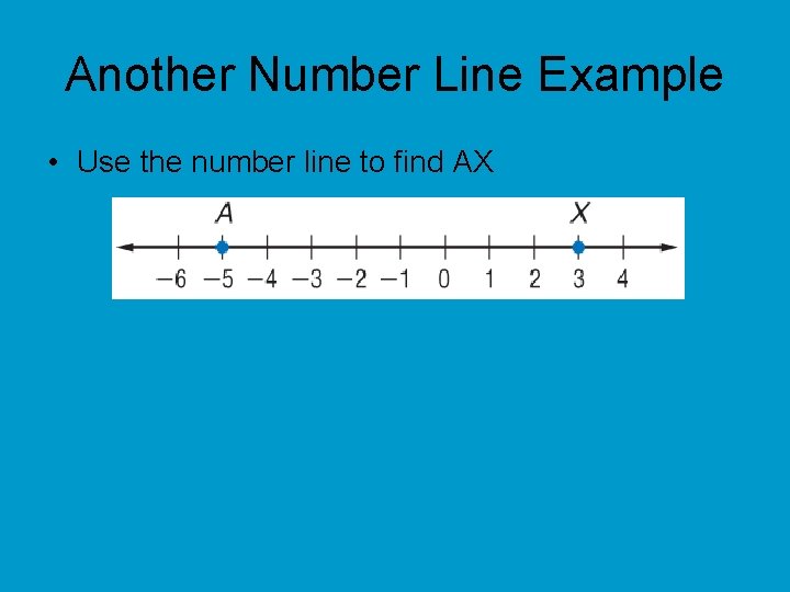 Another Number Line Example • Use the number line to find AX 