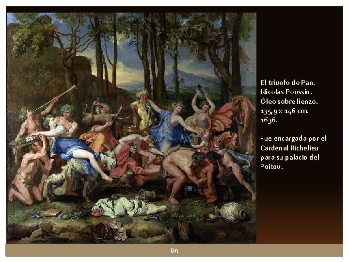 El triunfo de Pan. Nicolas Poussin. Óleo sobre lienzo. 135, 9 x 146 cm. El triunfo de Pan. Nicolas Poussin. Óleo sobre lienzo. 135, 9 x 146 cm.