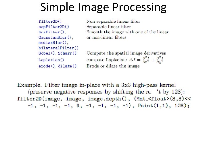 Simple Image Processing 