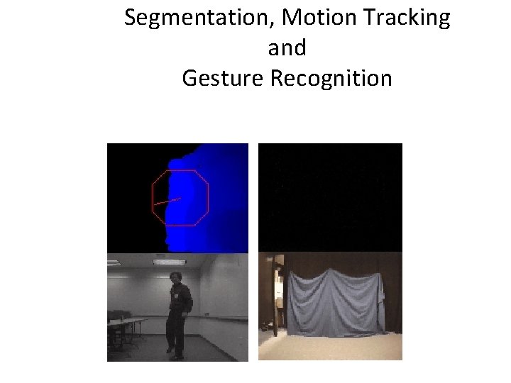 Segmentation, Motion Tracking and Gesture Recognition Motion Segmentation Pose Recognition Gesture Recognition Screen shots