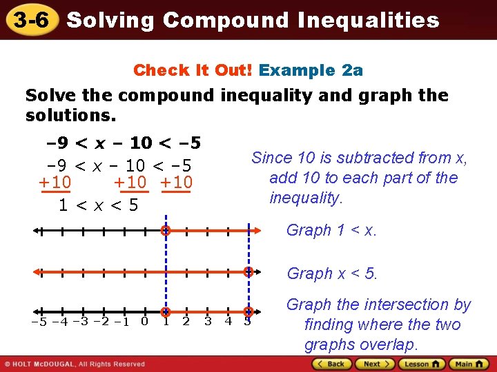 3 -6 Solving Compound Inequalities Check It Out! Example 2 a Solve the compound