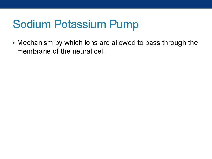 Sodium Potassium Pump • Mechanism by which ions are allowed to pass through the