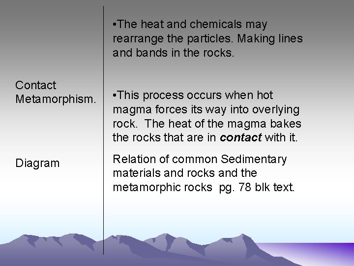  • The heat and chemicals may rearrange the particles. Making lines and bands