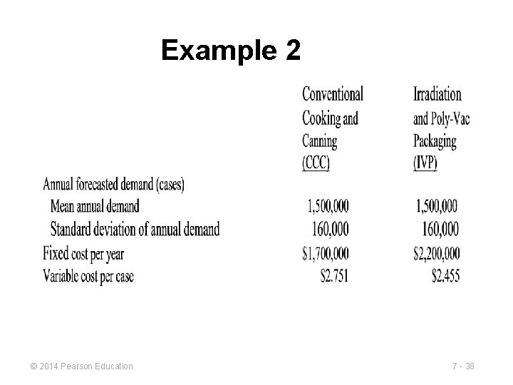 Example 2 © 2014 Pearson Education 7 - 38 Example 2 © 2014 Pearson Education 7 - 38