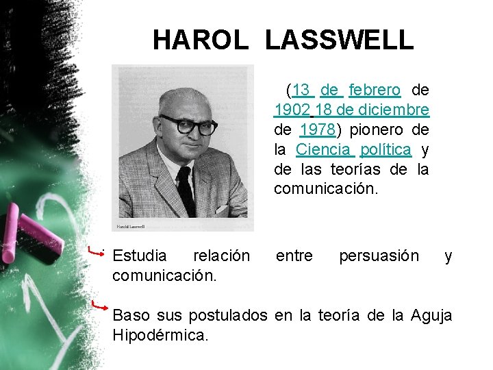 HAROL LASSWELL (13 de febrero de 1902 18 de diciembre de 1978) pionero de
