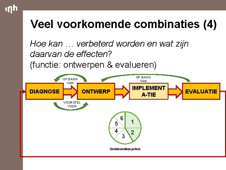 Veel voorkomende combinaties (4) Hoe kan … verbeterd worden en wat zijn daarvan de