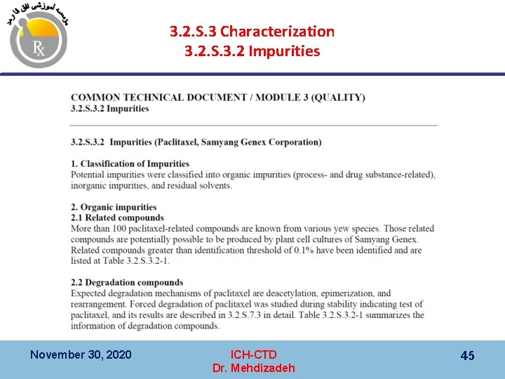 3. 2. S. 3 Characterization 3. 2. S. 3. 2 Impurities November 30, 2020