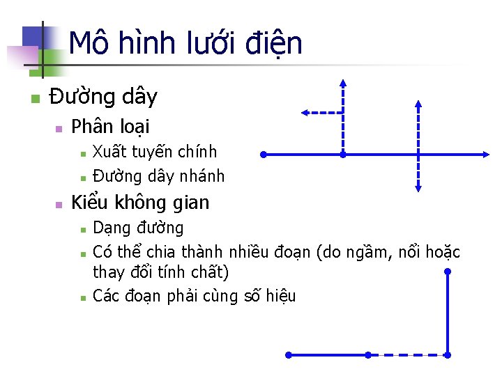 Mô hình lưới điện n Đường dây n Phân loại n n n Xuất