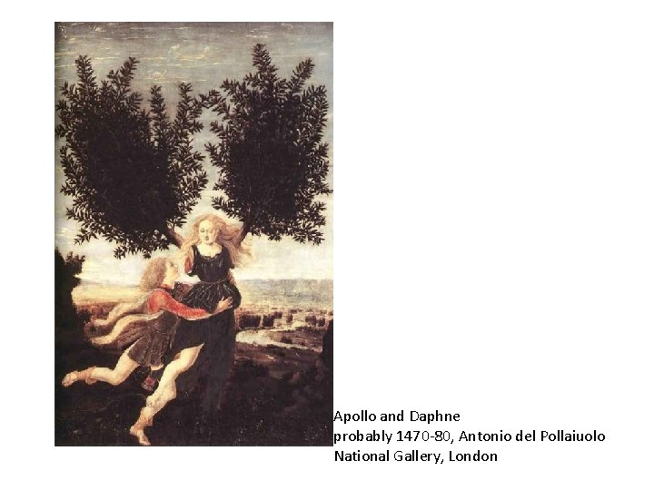 Apollo and Daphne probably 1470 -80, Antonio del Pollaiuolo National Gallery, London 
