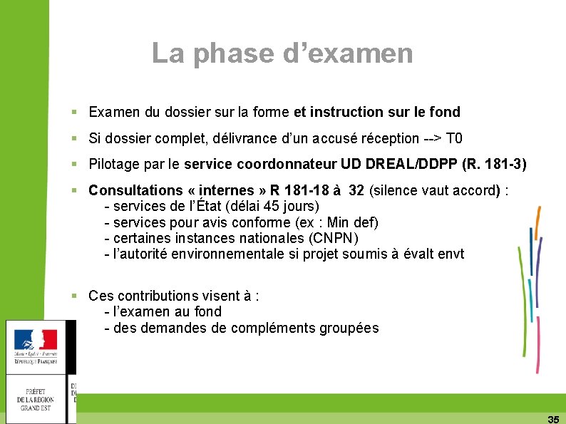 La phase d’examen Examen du dossier sur la forme et instruction sur le fond