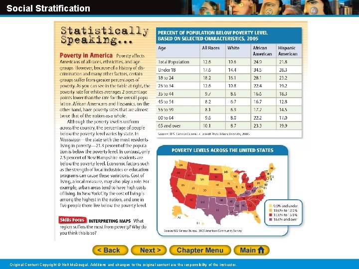 Social Stratification Original Content Copyright © Holt Mc. Dougal. Additions and changes to the