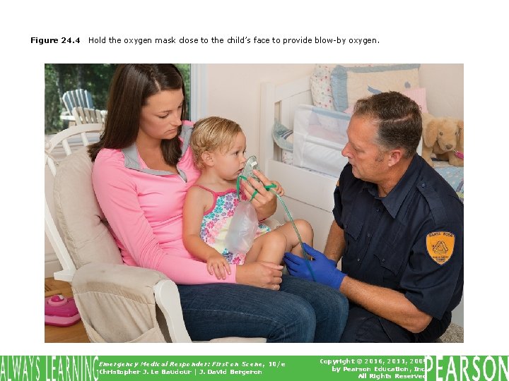 Figure 24. 4 Hold the oxygen mask close to the child’s face to provide