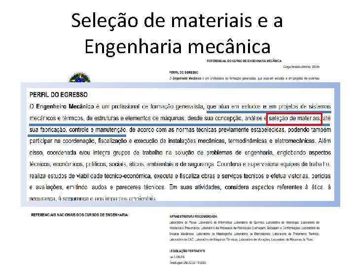 Seleção de materiais e a Engenharia mecânica 