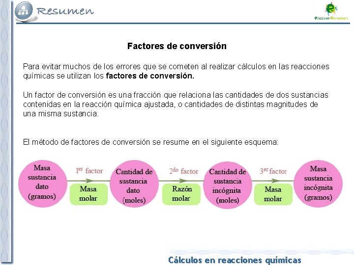 Factores de conversión Para evitar muchos de los errores que se cometen al realizar