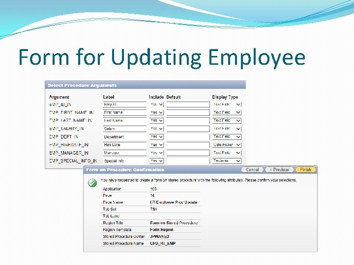 Form for Updating Employee 