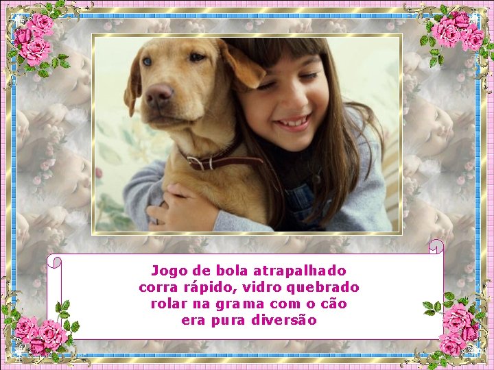 Jogo de bola atrapalhado corra rápido, vidro quebrado rolar na grama com o cão