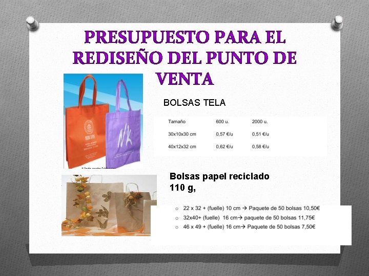 BOLSAS TELA Bolsas papel reciclado 110 g, 
