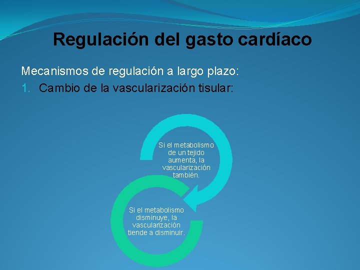 Regulación del gasto cardíaco Mecanismos de regulación a largo plazo: 1. Cambio de la