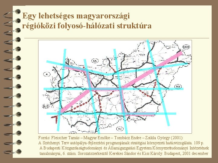 Egy lehetséges magyarországi régióközi folyosó-hálózati struktúra Forrás: Fleischer Tamás – Magyar Emőke – Tombácz