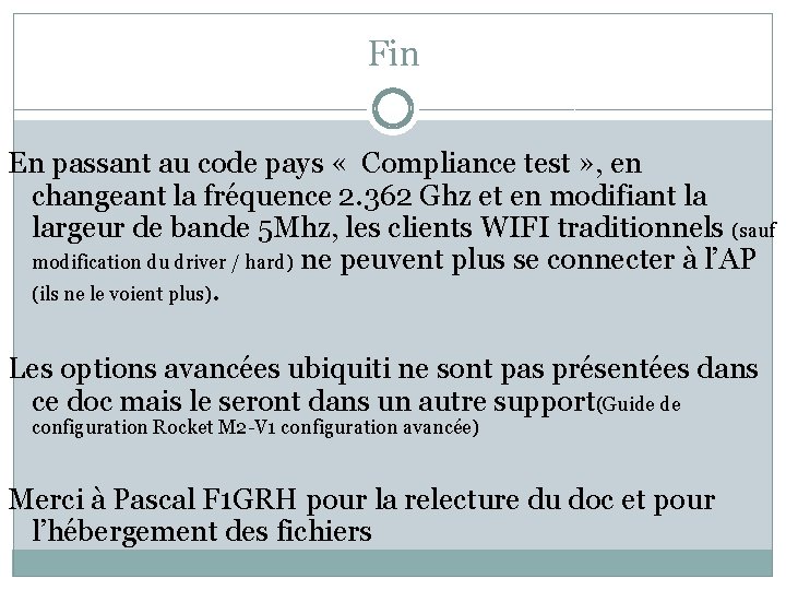 Fin En passant au code pays « Compliance test » , en changeant la Fin En passant au code pays « Compliance test » , en changeant la
