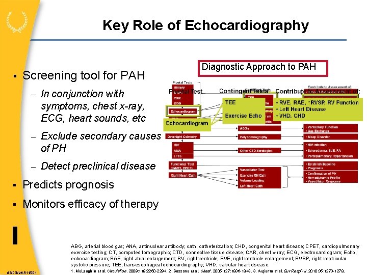 Key Role of Echocardiography Screening tool for PAH Diagnostic Approach to PAH – In