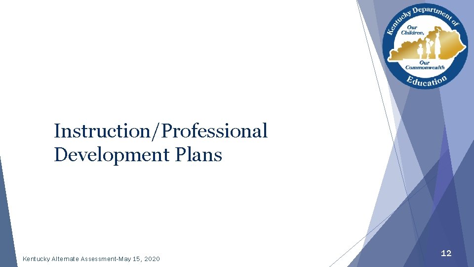 Instruction/Professional Development Plans Kentucky Alternate Assessment-May 15, 2020 12 