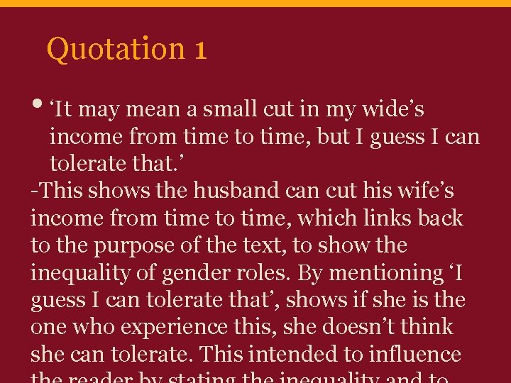 Quotation 1 • ‘It may mean a small cut in my wide’s income from Quotation 1 • ‘It may mean a small cut in my wide’s income from