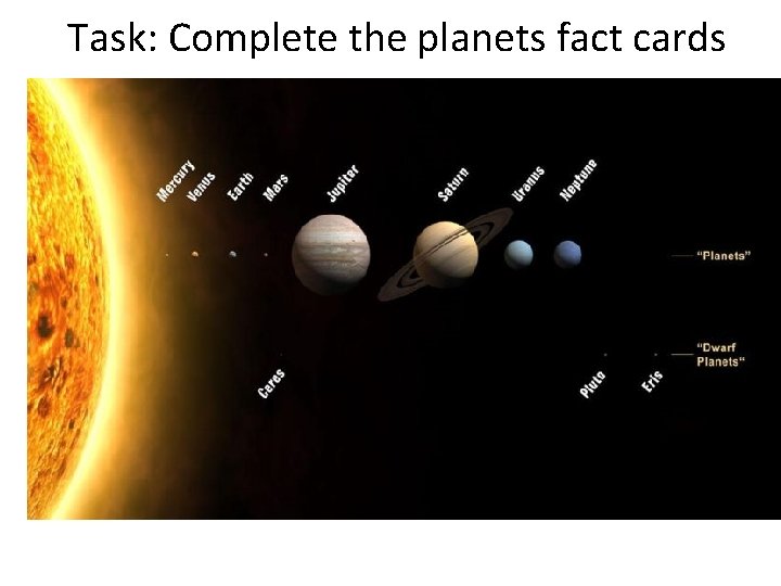 Task: Complete the planets fact cards 