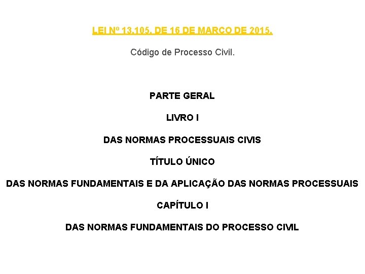 LEI Nº 13. 105, DE 16 DE MARÇO DE 2015. Código de Processo Civil.