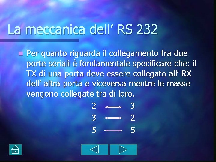 La meccanica dell’ RS 232 n Per quanto riguarda il collegamento fra due porte La meccanica dell’ RS 232 n Per quanto riguarda il collegamento fra due porte