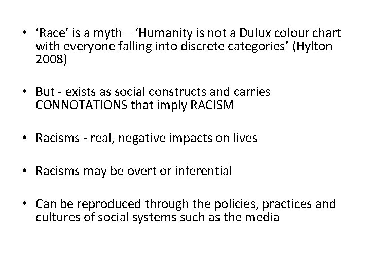  • ‘Race’ is a myth – ‘Humanity is not a Dulux colour chart
