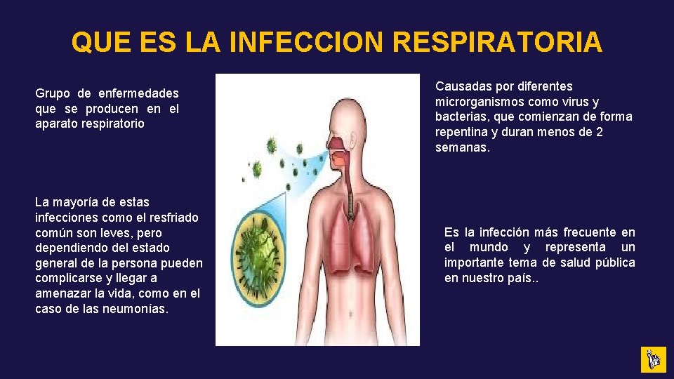 QUE ES LA INFECCION RESPIRATORIA Grupo de enfermedades que se producen en el aparato QUE ES LA INFECCION RESPIRATORIA Grupo de enfermedades que se producen en el aparato