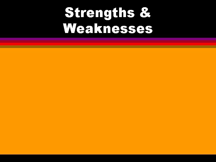 Strengths & Weaknesses 