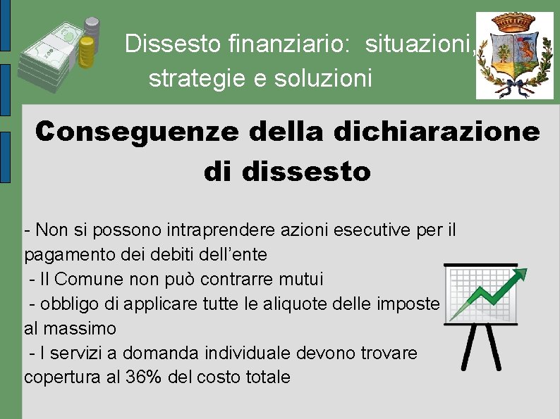 Dissesto finanziario: situazioni, strategie e soluzioni Conseguenze della dichiarazione di dissesto - Non si