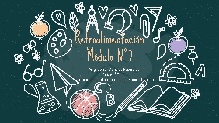 Retroalimentación Módulo N° 7 Asignatura: Ciencias Naturales Curso: 1° Medio Profesoras: Carolina Parraguez –