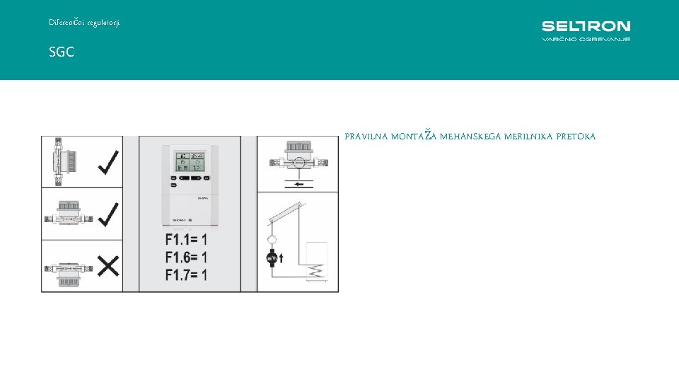 Diferenčni regulatorji SGC PRAVILNA MONTAŽA MEHANSKEGA MERILNIKA PRETOKA 